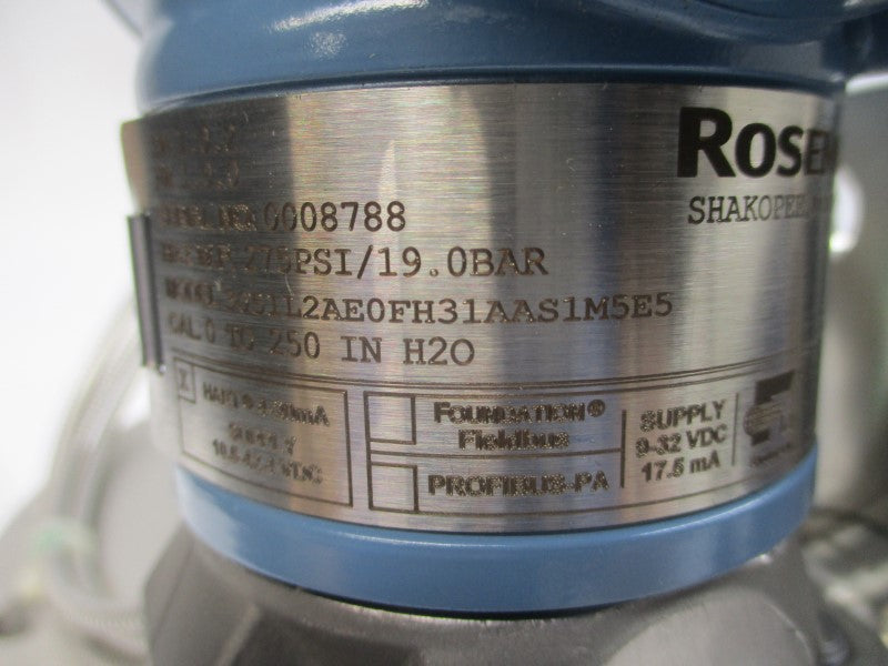 ROSEMOUNT 3051L2AE0FH31AAS1M5E5 10.5-42.4VDC 275PSI NSNP