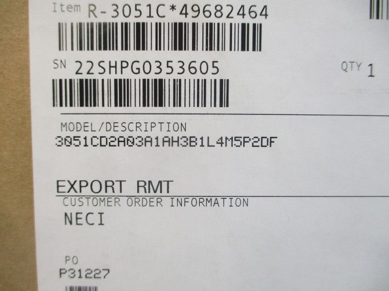 ROSEMOUNT 3051CD2A03A1AH3B1L4M5P2DF 10.5-42.4VDC 3626PSI NSMP