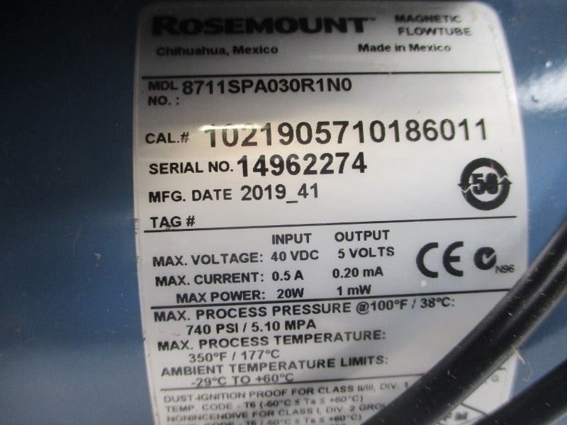 ROSEMOUNT 8711SPA030R1N0 40VDC 0.5A 740PSI NSMP