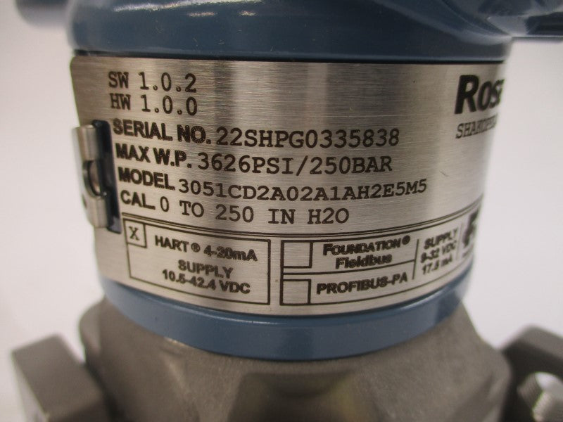 ROSEMOUNT 3051CD2A02A1AH2E5M5 10.5-42.4VDC 3626PSI NSMP