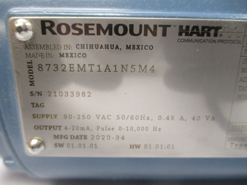 ROSEMOUNT 8711SPA005U1N5 40VDC 0.5A 740PSI NSMP