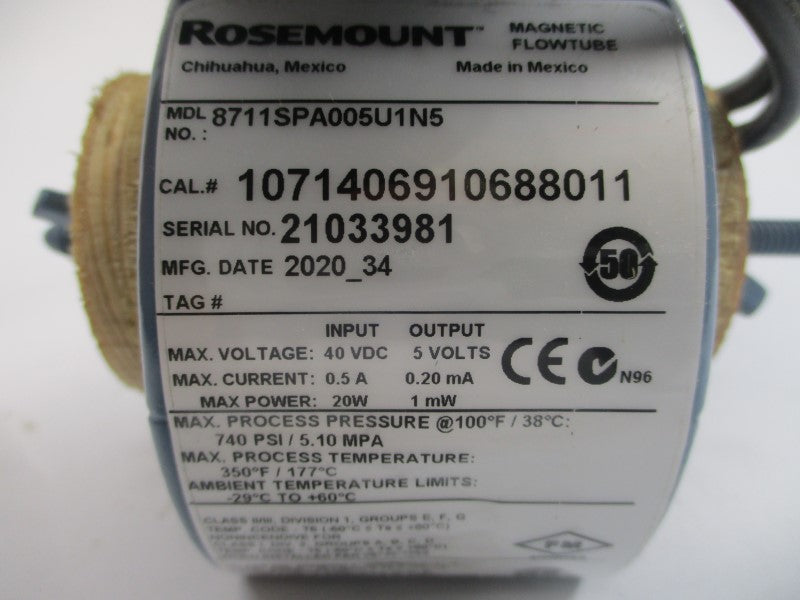 ROSEMOUNT 8711SPA005U1N5 40VDC 0.5A 740PSI NSMP