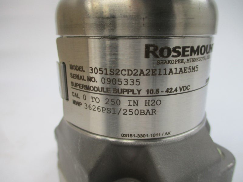 ROSEMOUNT 3051S2CD2A2E11A1AE5M5 10.5-42.4VDC 3626PSI NSMP