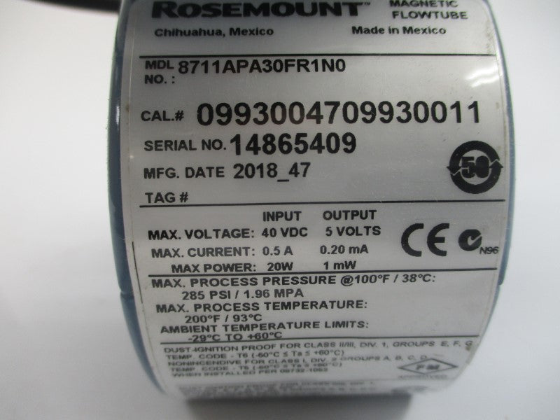 ROSEMOUNT 8711APA30FR1N0 40VDC 0.5A 285PSI NSMP