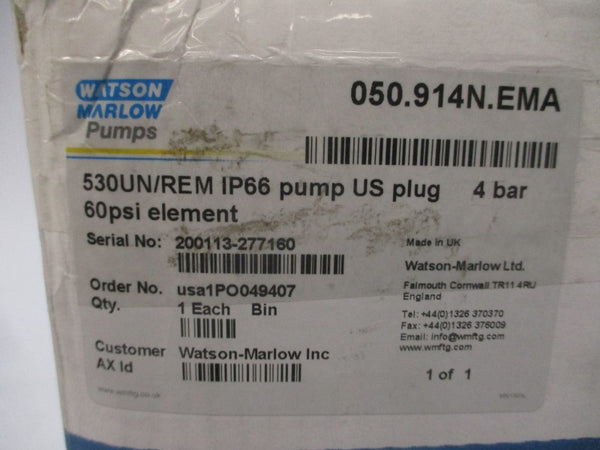 WATSON MARLOW PUMPS 050.914N.EMA 530UN/REM 200-240V 60PSI NSMP