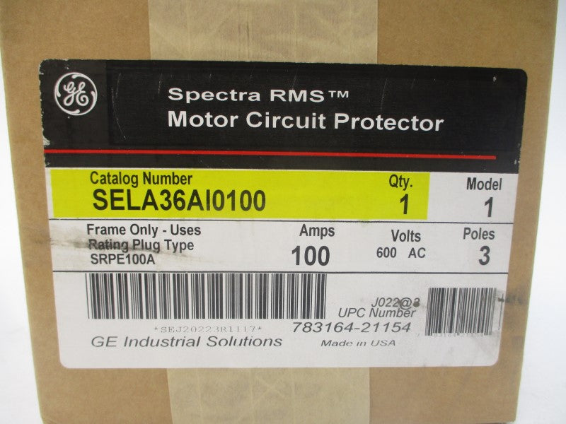 GENERAL ELECTRIC SELA36AI0100 600VAC 100A NSFS