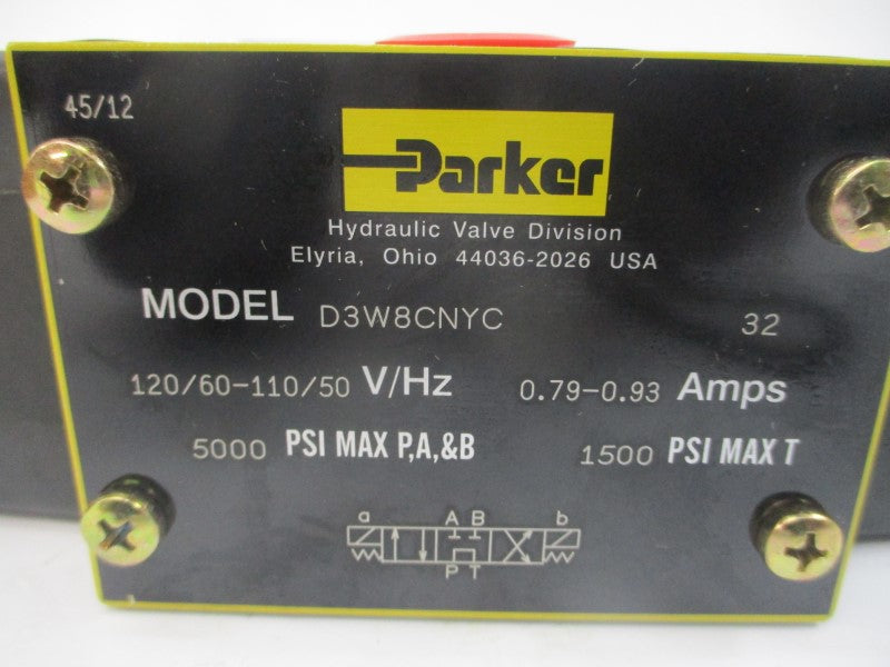 PARKER D3W8CNYC 110/120V 0.79-0.93A 1500/5000PSI NSMP