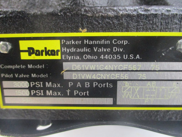 PARKER D61VW1C4NYCF56775 110/120V .42-.50A 1500/3000PSI NSNP