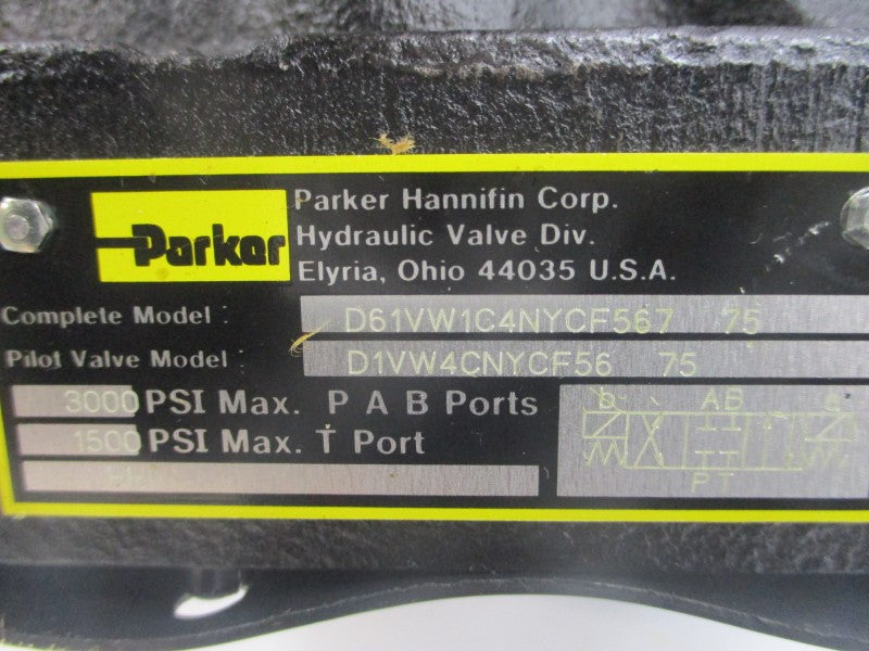 PARKER D61VW1C4NYCF56775 110/120V .42-.50A 1500/3000PSI NSNP