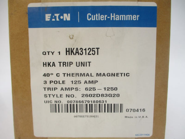 EATON HKA3125T 2602D83G20 125A NSFS