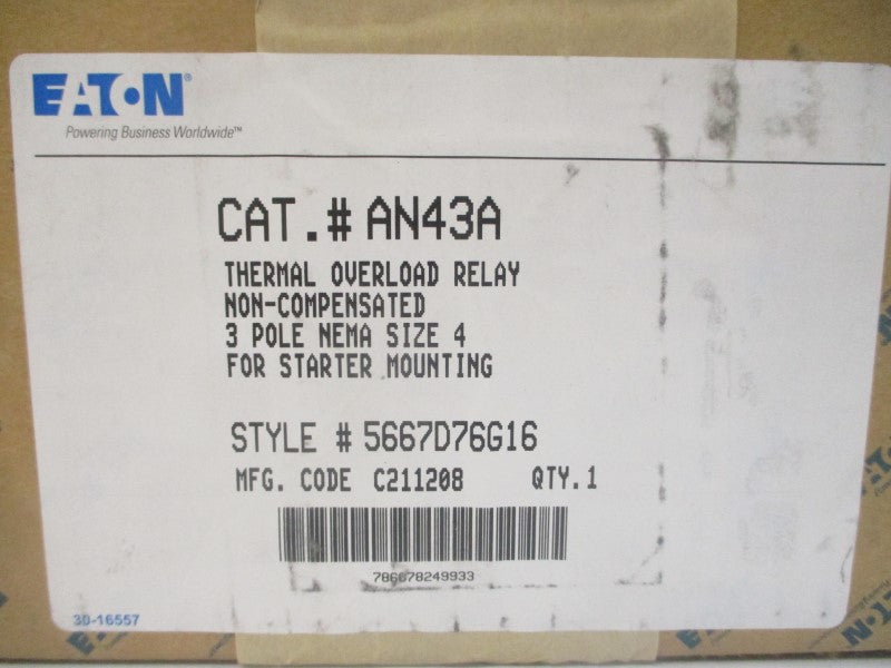 EATON AN43A 5667D76G16 600VAC NSMP