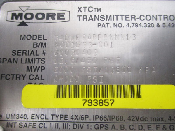 MOORE 340DFBARRBNNN13 42VDC 12.6/450PSI NSNP