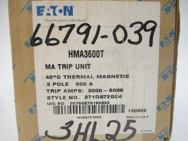 EATON HMA3600T 371D372G24 600A NSFS