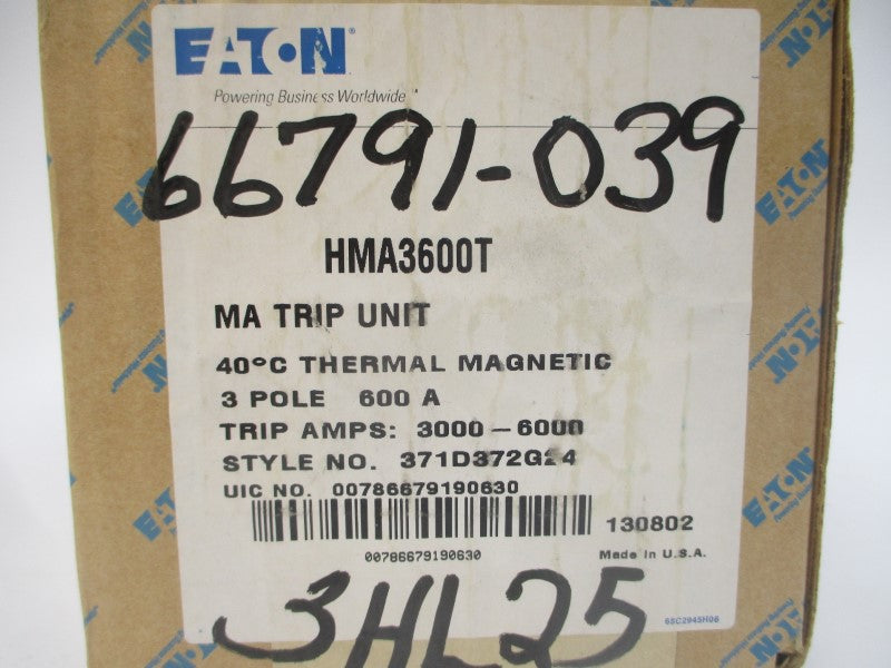 EATON HMA3600T 371D372G24 600A NSFS