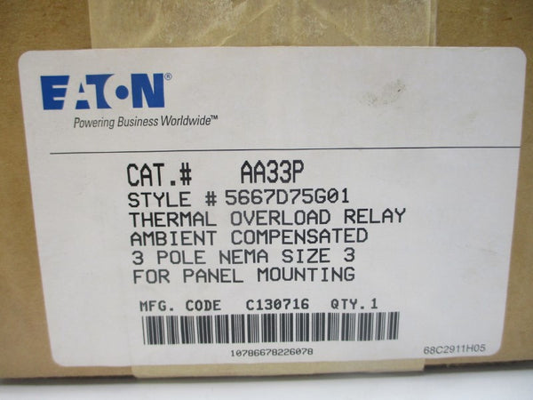 EATON AA33P 5667D75G01 600VAC NSMP