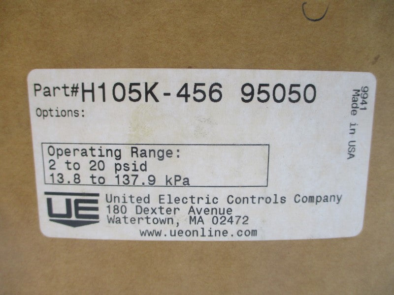 UNITED ELECTRIC CONTROLS H105K-45695050 480VAC 15A 2-20PSI NSMP