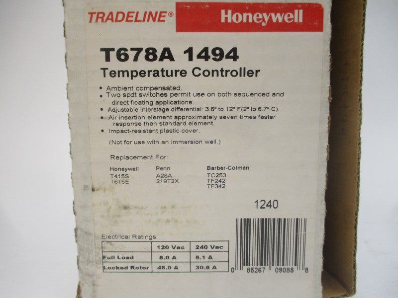 HONEYWELL T678A1494 120/240VAC 5.1/8.0A NSMP