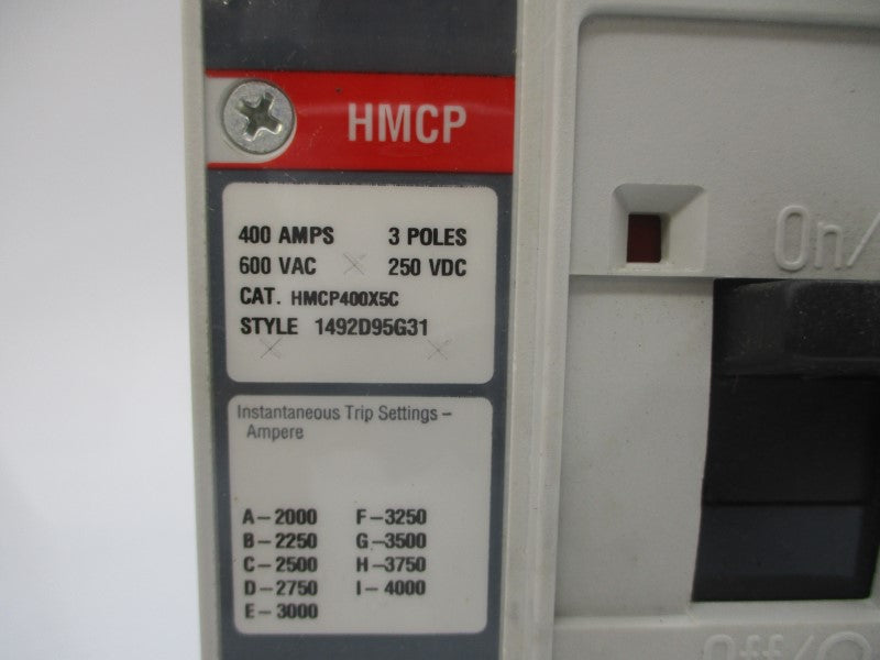 EATON HMCP400X5C SER. C 600VAC 400A NSMP