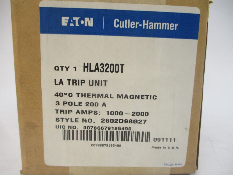 EATON HLA3200T 2602D98G27 200A NSFS