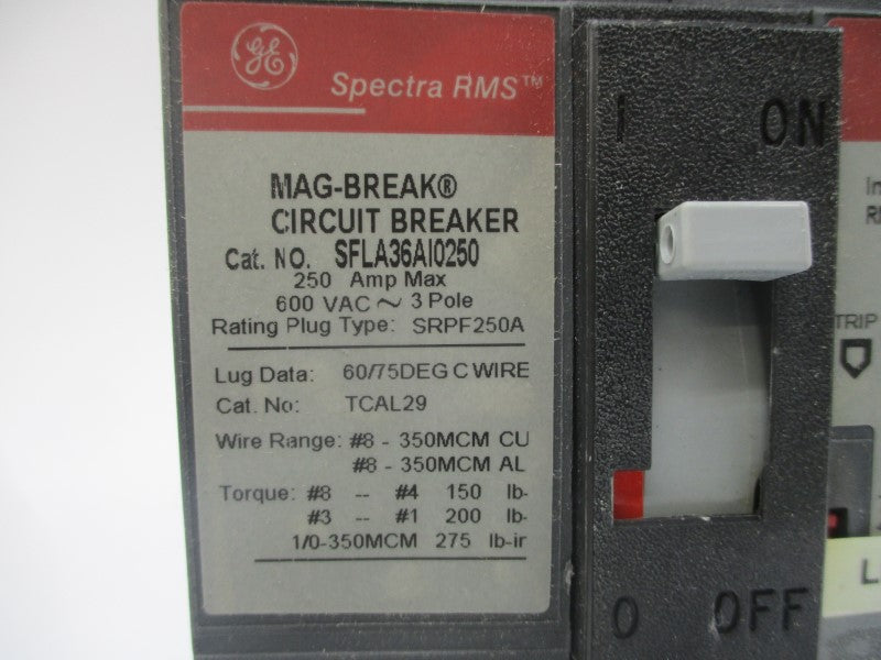 GENERAL ELECTRIC SFLA36AI0250 600VAC 250A NSMP