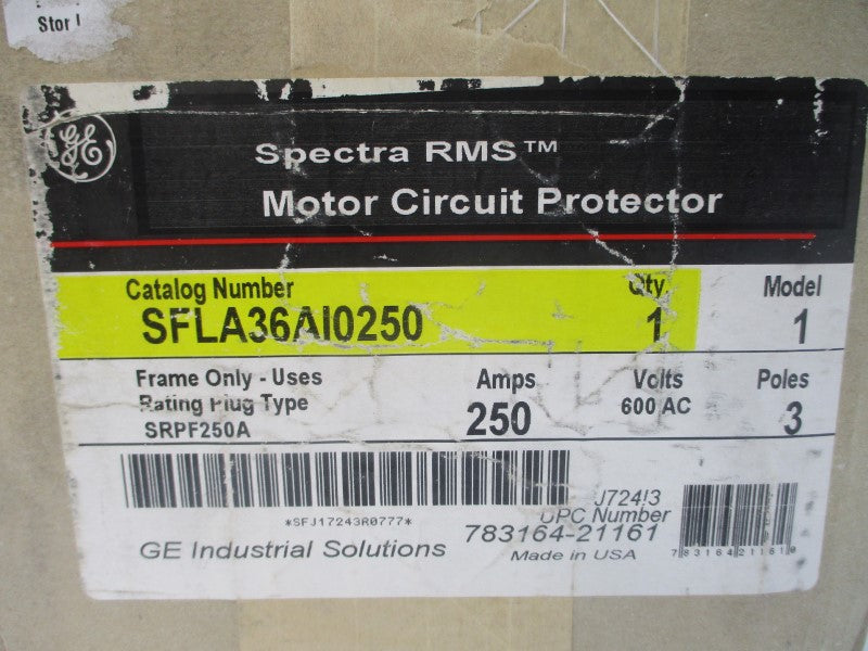GENERAL ELECTRIC SFLA36AI0250 600VAC 250A NSMP