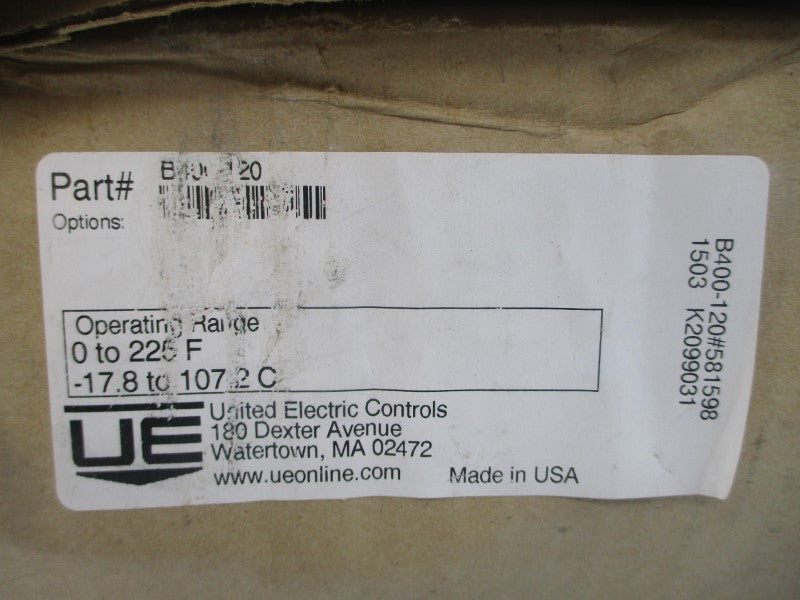 UNITED ELECTRIC CONTROLS B400-120 480VAC 15A NSMP