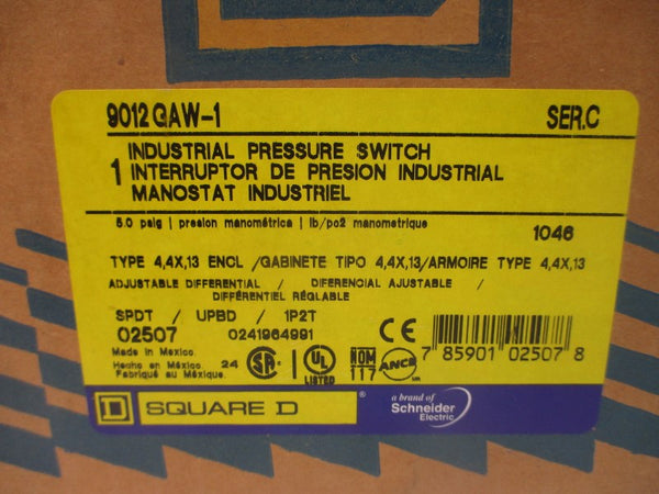 SQUARE D 9012GAW-1 SER. C 5.0PSI NSMP