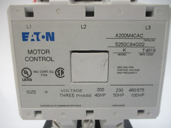 EATON A200M4CAC 5250C84G02 110/120V 770A NSMP