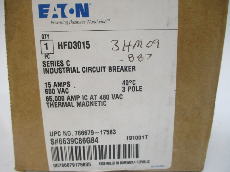 EATON HFD3015 SER. C 600VAC 15A NSMP