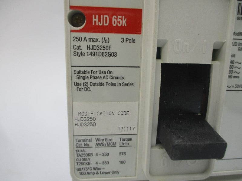 EATON HJD3250 SER. C 600VAC 250A NSMP