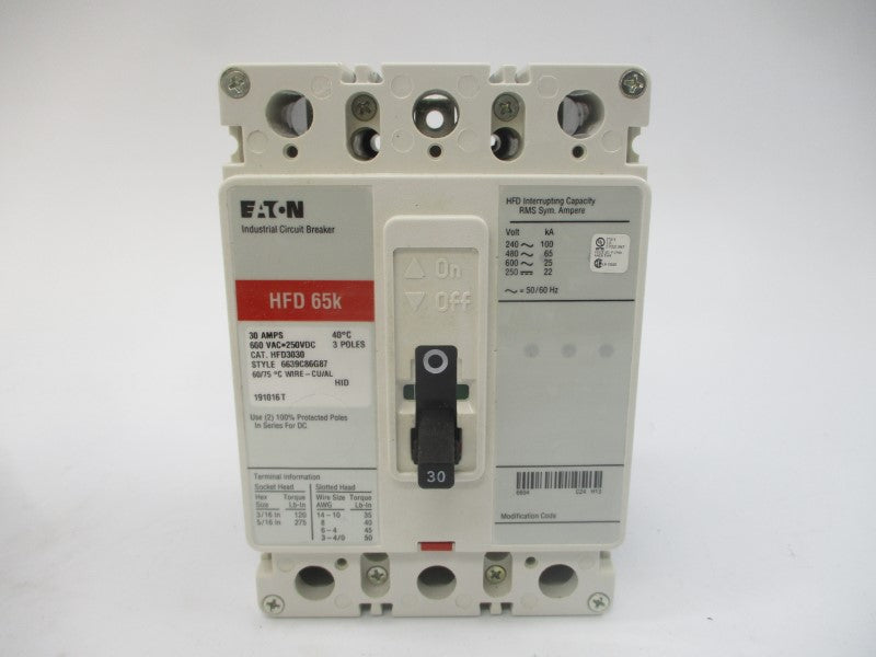 EATON HFD3030 SER. C 600VAC 30A NSMP