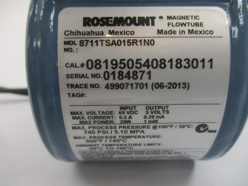 ROSEMOUNT 8711TSA015R1N0 40VDC 0.5A 740PSI NSMP