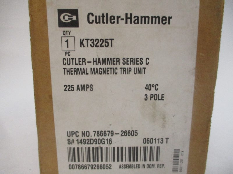 CUTLER HAMMER KT3225T SER. C 225A NSMP