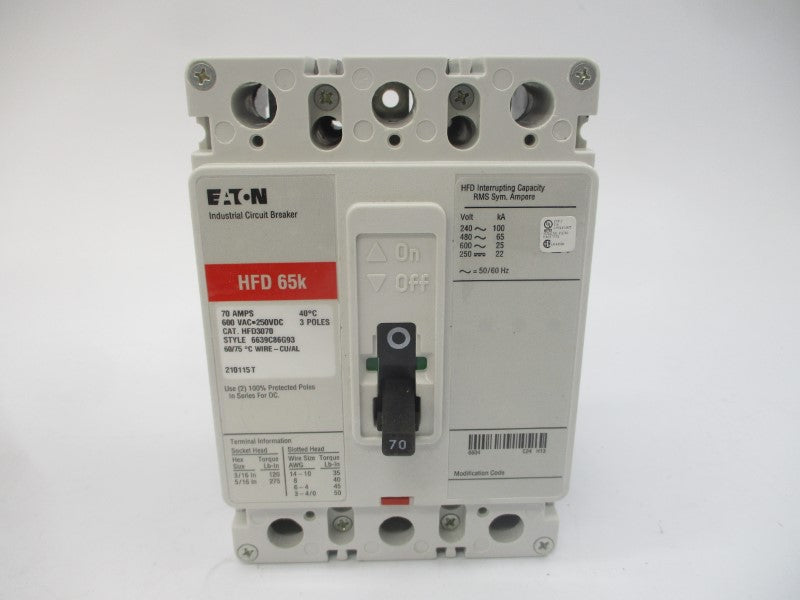 EATON HFD3070 SER. C 600VAC 70A NSMP