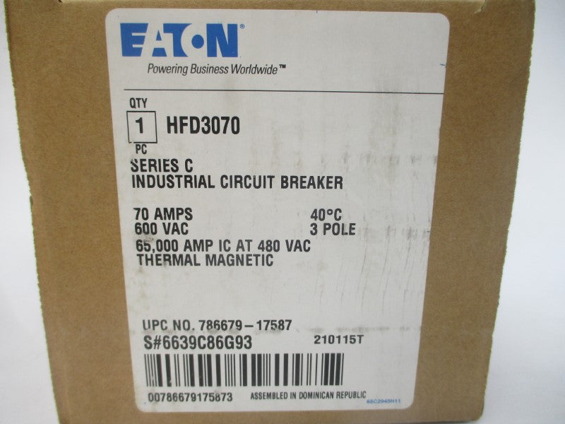 EATON HFD3070 SER. C 600VAC 70A NSMP