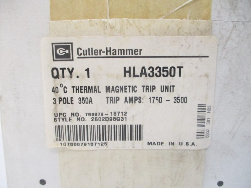 CUTLER HAMMER HLA3350T 2602D98G31 350A NSMP