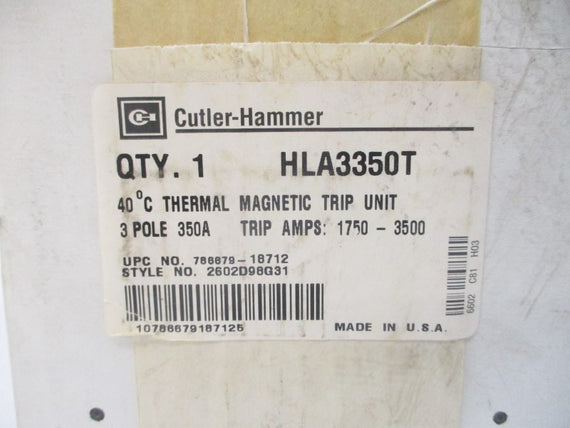 CUTLER HAMMER HLA3350T 2602D98G31 350A NSMP
