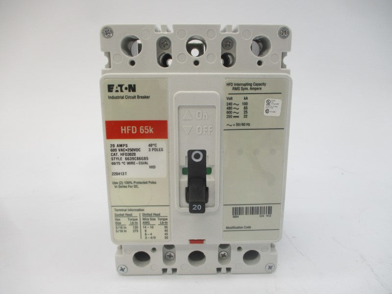 EATON HFD3020 SER. C 600VAC 20A NSMP