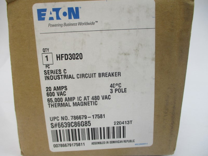 EATON HFD3020 SER. C 600VAC 20A NSMP