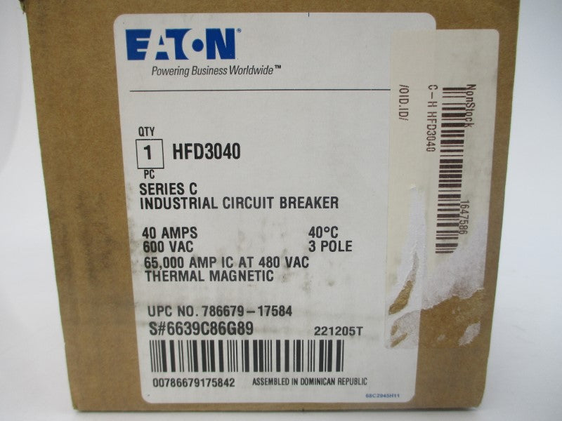 EATON HFD3040 SER. C 600VAC 40A NSMP