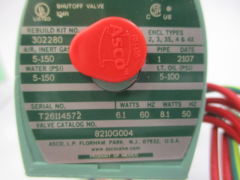 ASCO 8210G004 110/120V 5-150PSI 1" NSMP