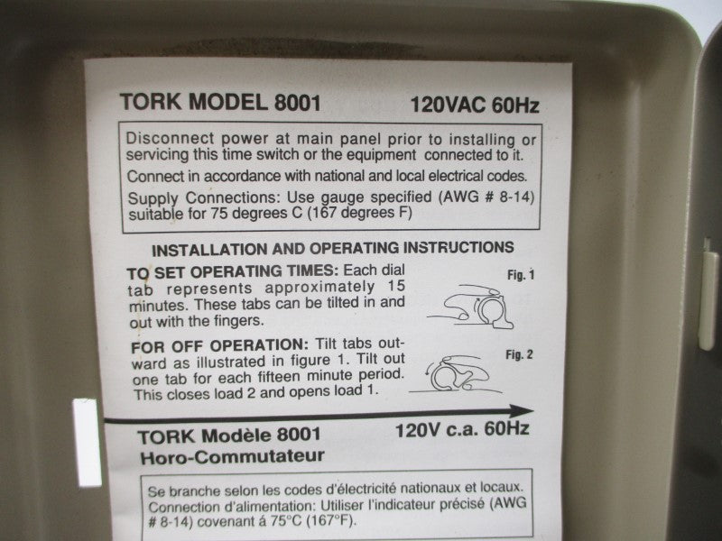 TORK 8001 120VAC 20A NSMP