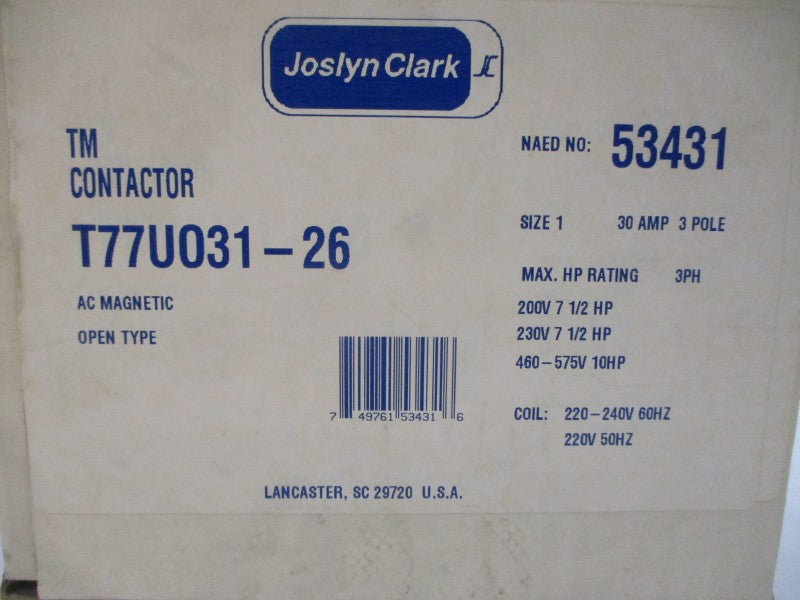 JOSLYN CLARK T77U031-26 220-240V 30A NSMP