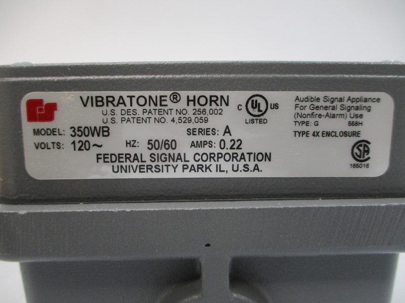 FEDERAL SIGNAL 350WB-120 SER. A 120VAC 0.22A NSMP