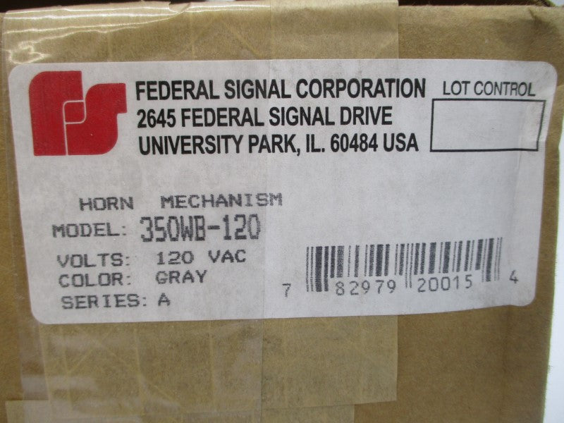 FEDERAL SIGNAL 350WB-120 SER. A 120VAC 0.22A NSMP