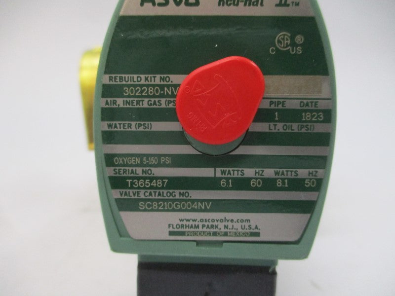 ASCO SC8210G004NV 110/120V 5-150PSI 1" NSMP