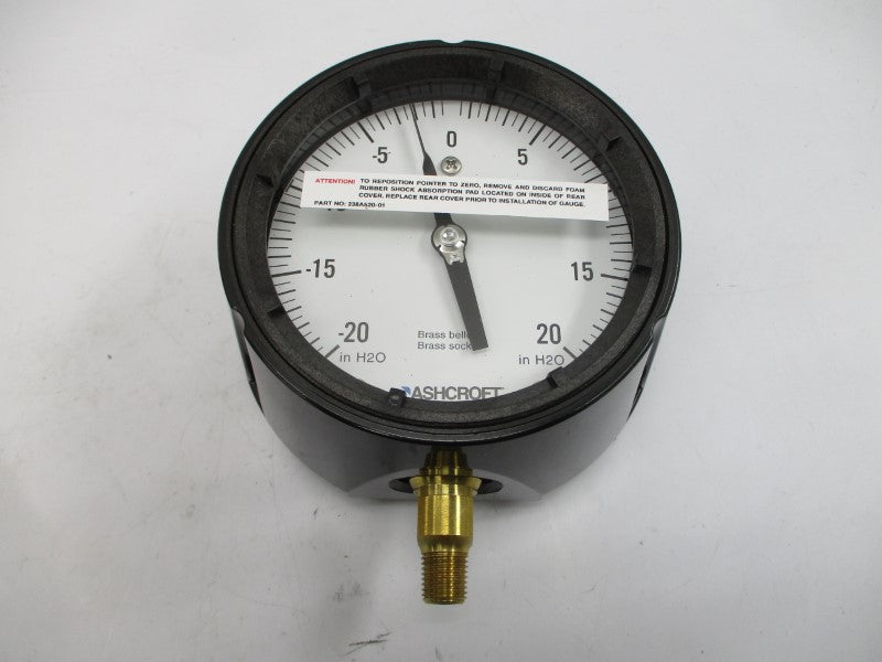 ASHCROFT 45-1188-AS-02L-20IWV&20IW -20-20"H2O 4-1/2" NSMP