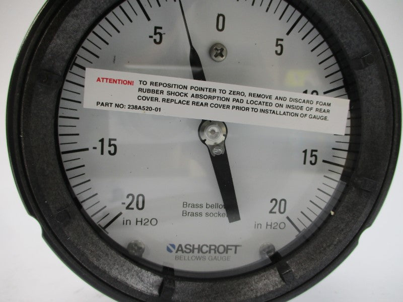 ASHCROFT 45-1188-AS-02L-20IWV&20IW -20-20"H2O 4-1/2" NSMP