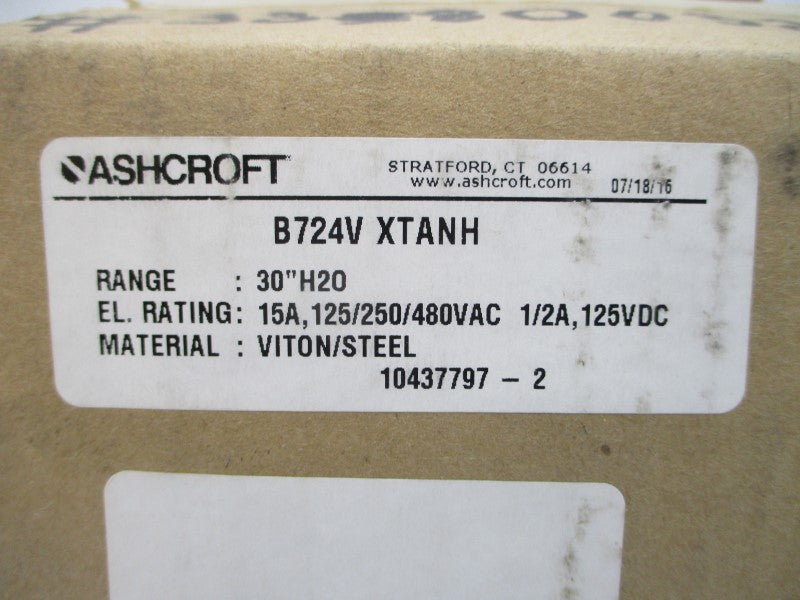 ASHCROFT B724VXTANH 480VAC 15A 20PSI NSMP