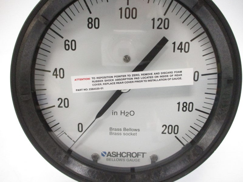 ASHCROFT 60-1189-AS-02L-200IW 0-200"H2O 6" NSMP
